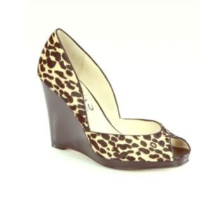 Michael Kors Leopard Print Calf Hair Wedge Pumps
